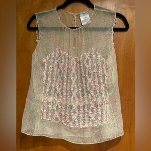 Vintage Chanel Sheer light yellow top